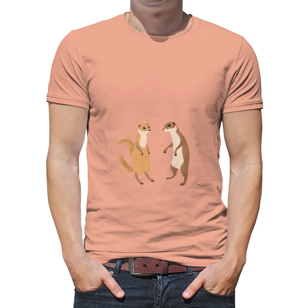 Graphic Tees: Whimsical Meerkats - Friendship and Joy|t shirt painting on nature