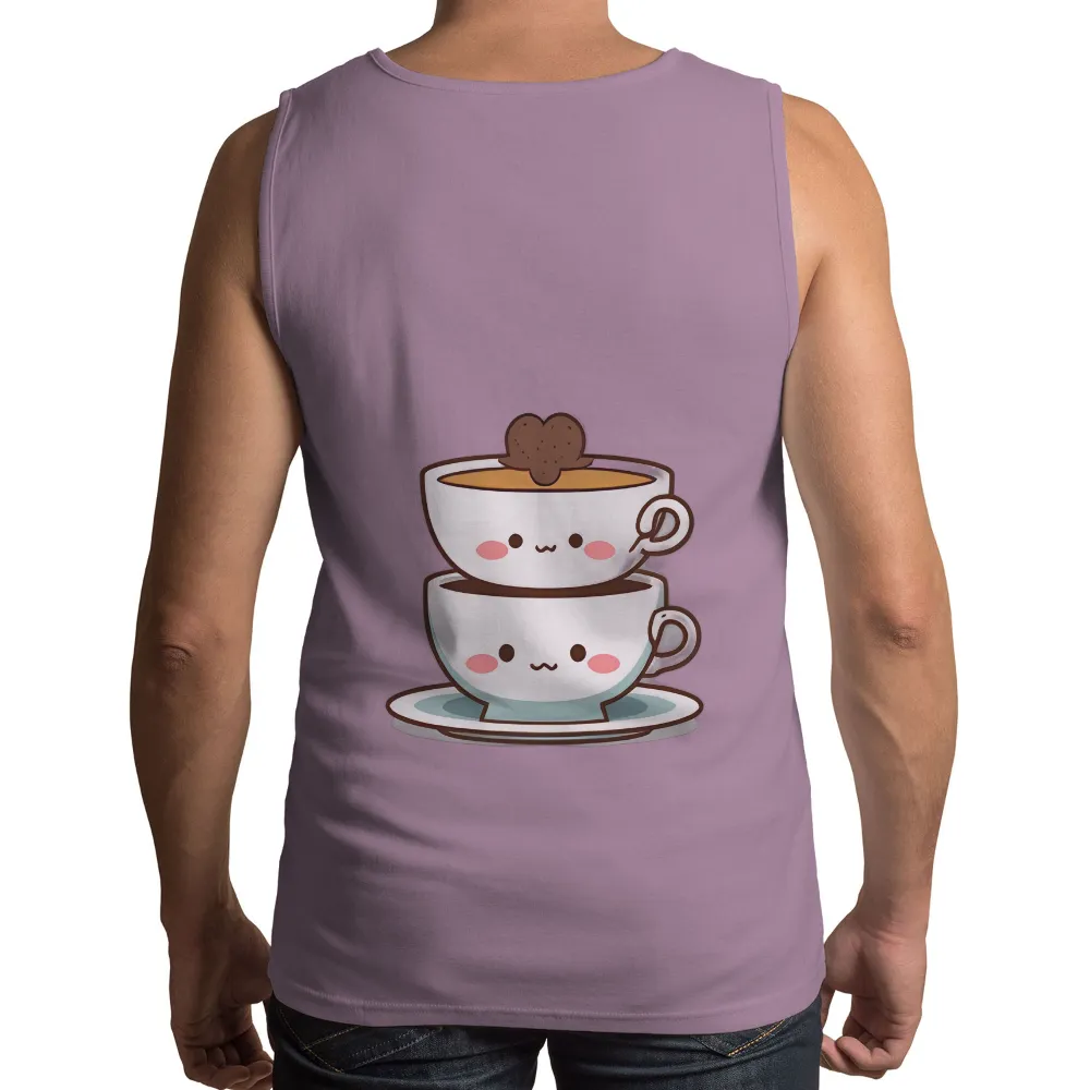 TShirt Printing: Adorable Teacups | Friendship & Comfort| Two teacups with rosy cheeks