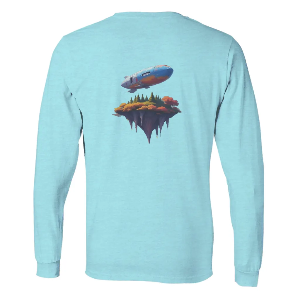 T-Shirt Printing: Explore the Fantasy World with Futuristic Airship Design| autumnal trees