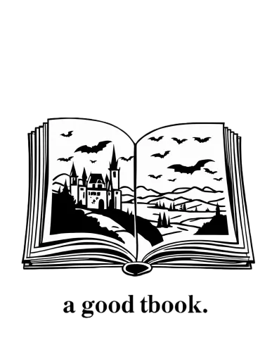 T-Shirts Pattern: Gothic Castle in an Open Book