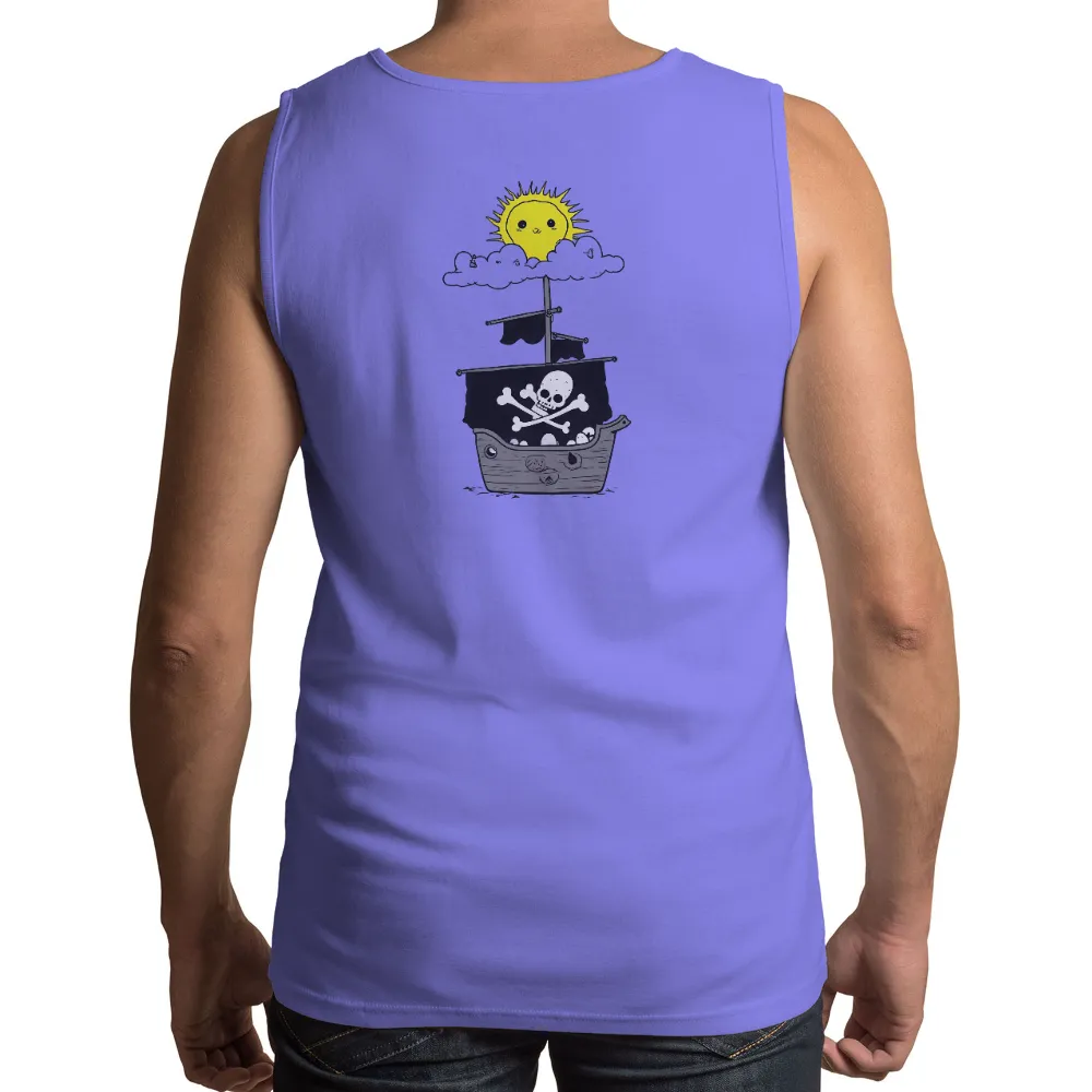 Custom Tee Shirts: Pirate Ship Sinking with Bright Sun|circles around the sun shirt