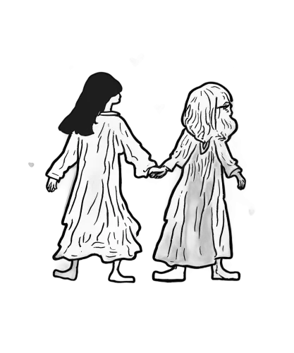 Tee Shirt Printing: Ghostly Children in White Robes - Artistic Horror Design