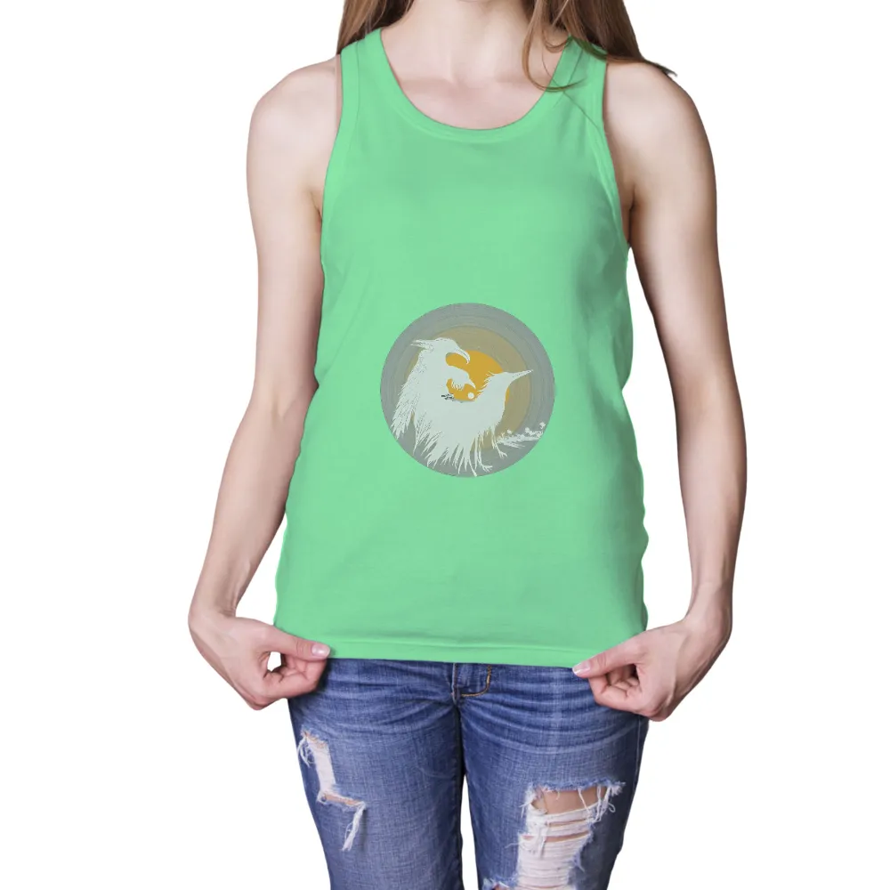 Customized Tee Shirts: Herons in Harmony - Artistic Nature Design|hanes sun protection shirts