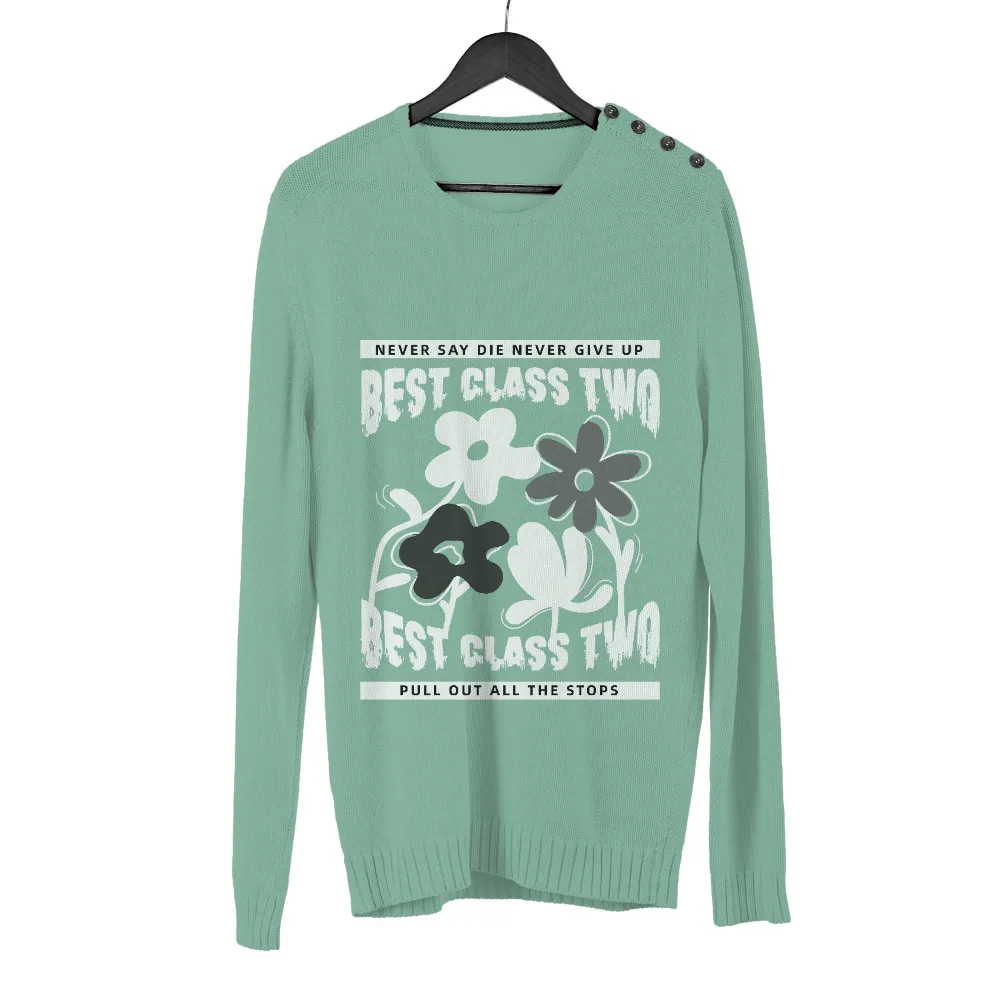 TShirt Printing: Never Say Die, Never Give Up - Inspirational Flowers|dad bod busch light shirt