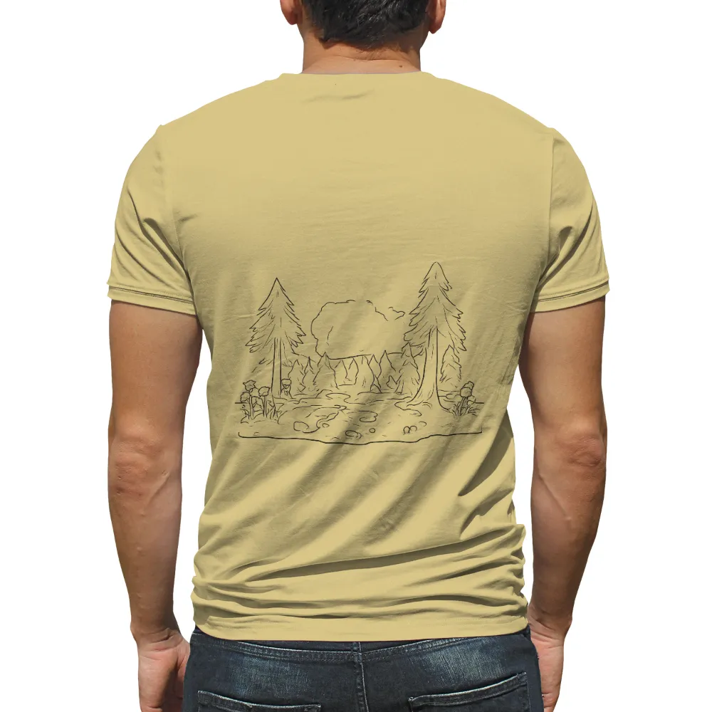 Tee Shirt Printing: Nature's Tranquility - Bear by the Lake|peace love camping shirt