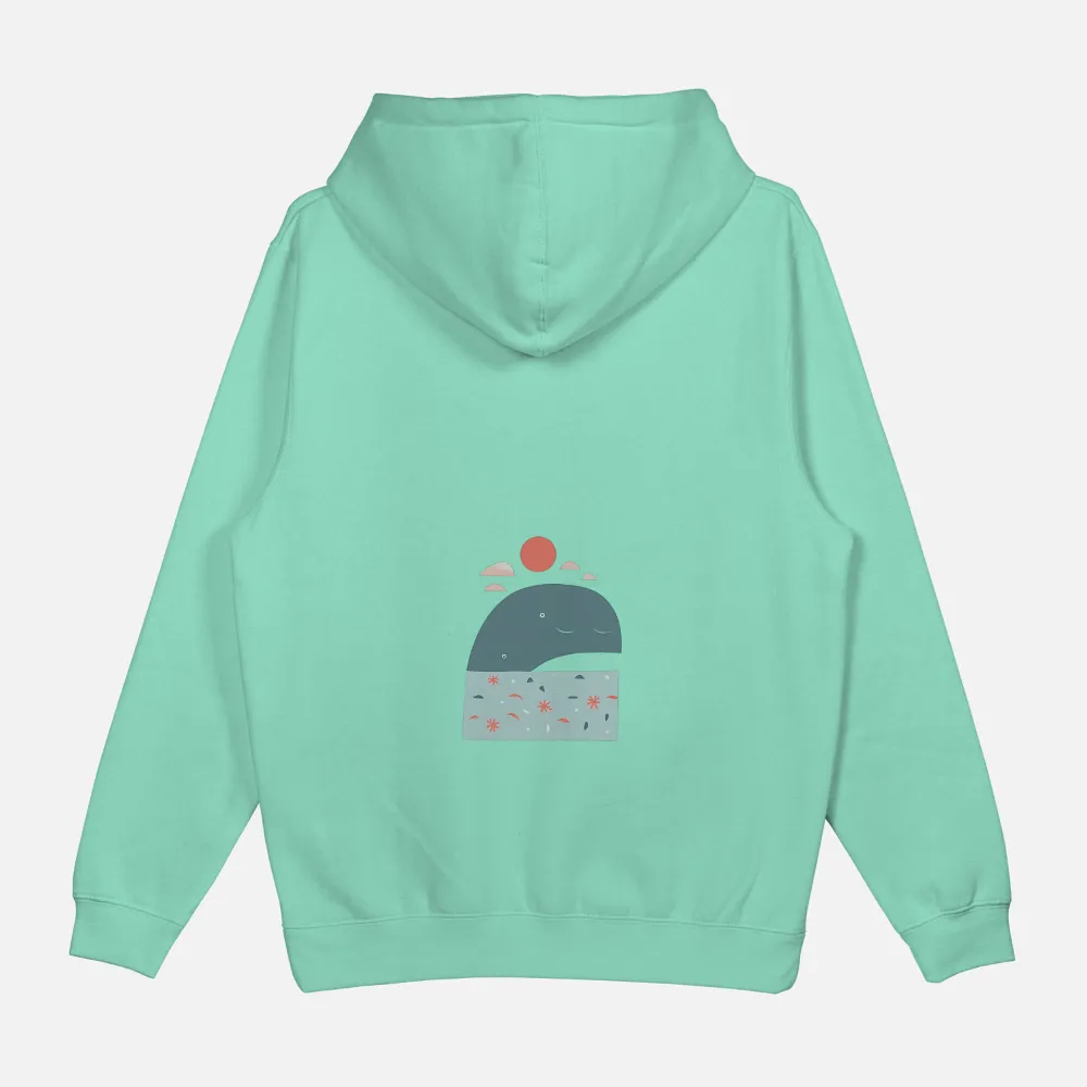 Whale Serenity Minimalist Art for Custom Apparel|men's sun shirt upf 50