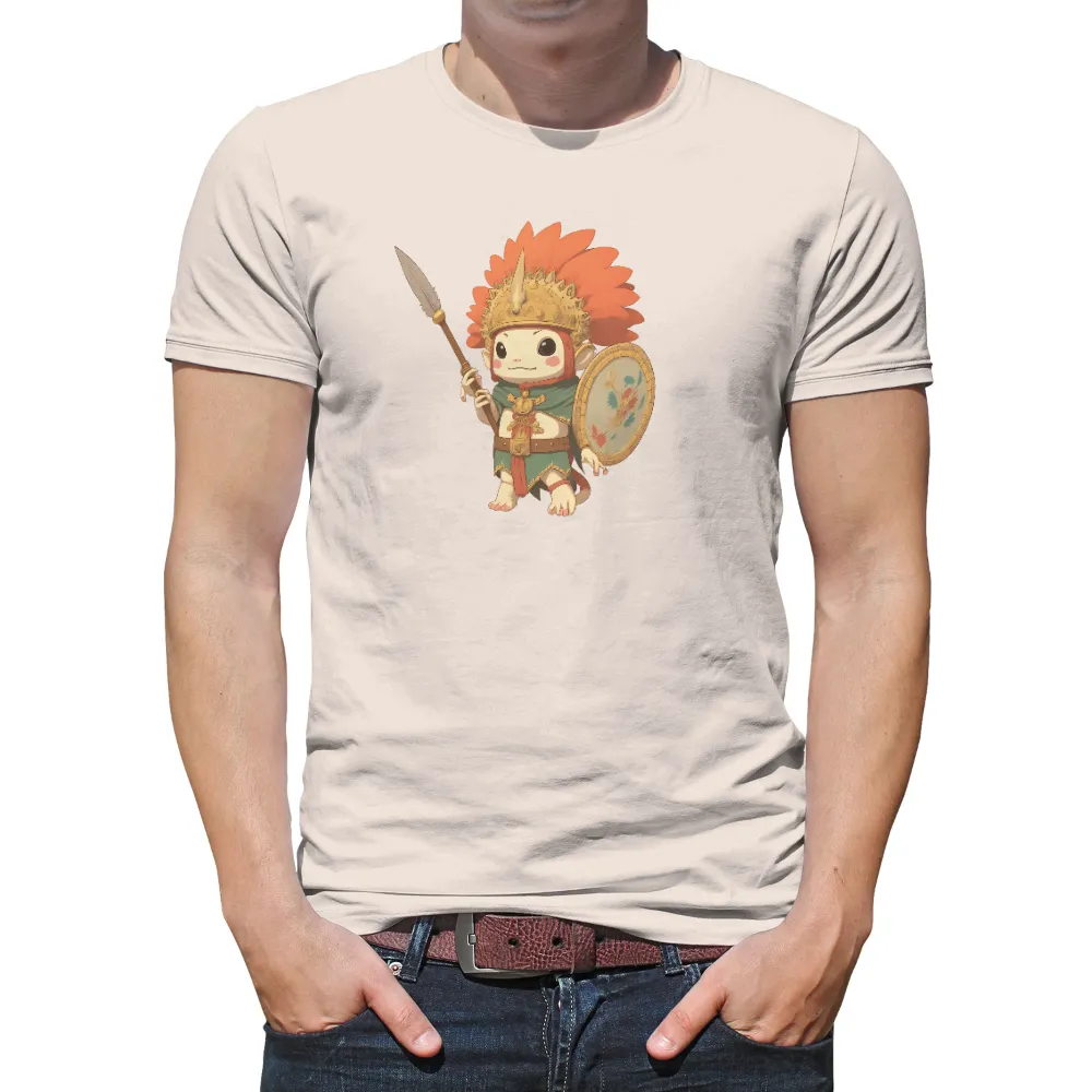 Custom Tee Shirts: Zephyr's Adventure | Fantasy Warrior Design| Vibrant orange hair