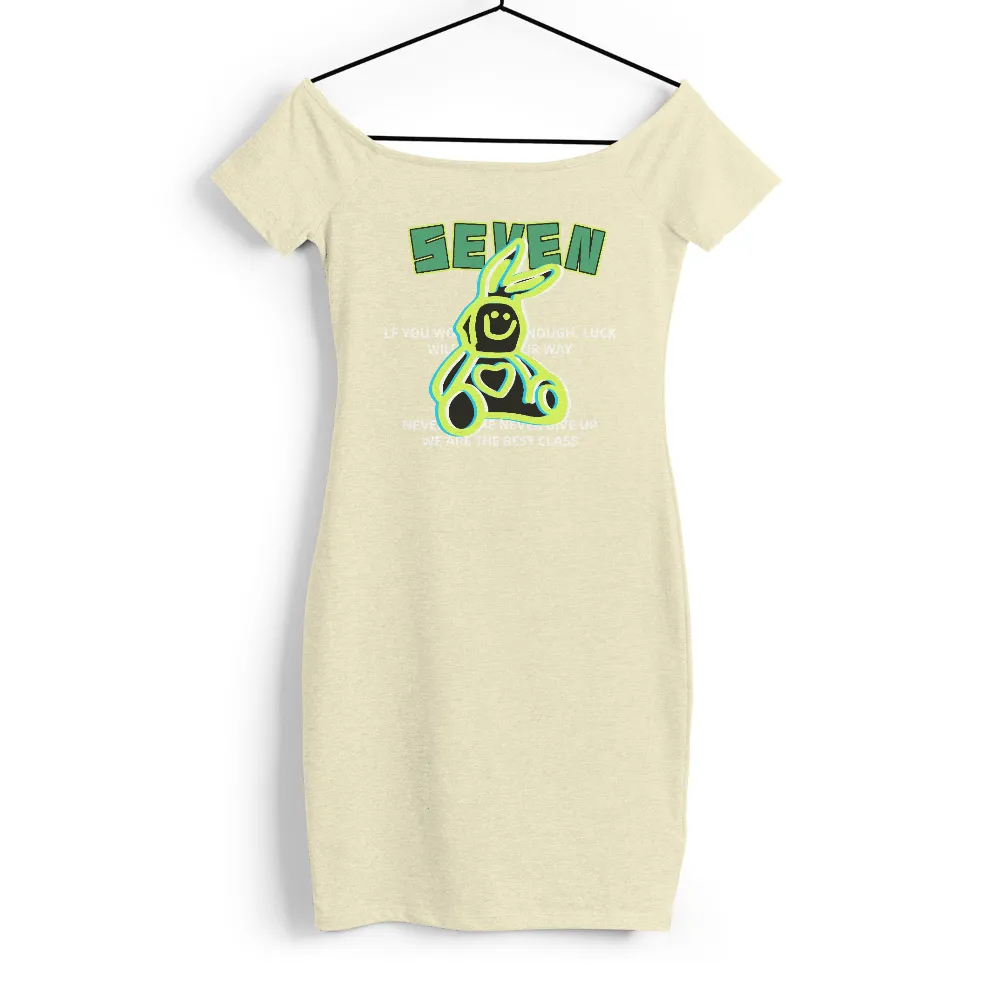 TShirt Design: Cheerful Green Bunny with Heart - SEVEN|love today t shirt