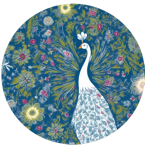 TShirt Printing: Seraphina the White Peacock - Artistic Floral Design