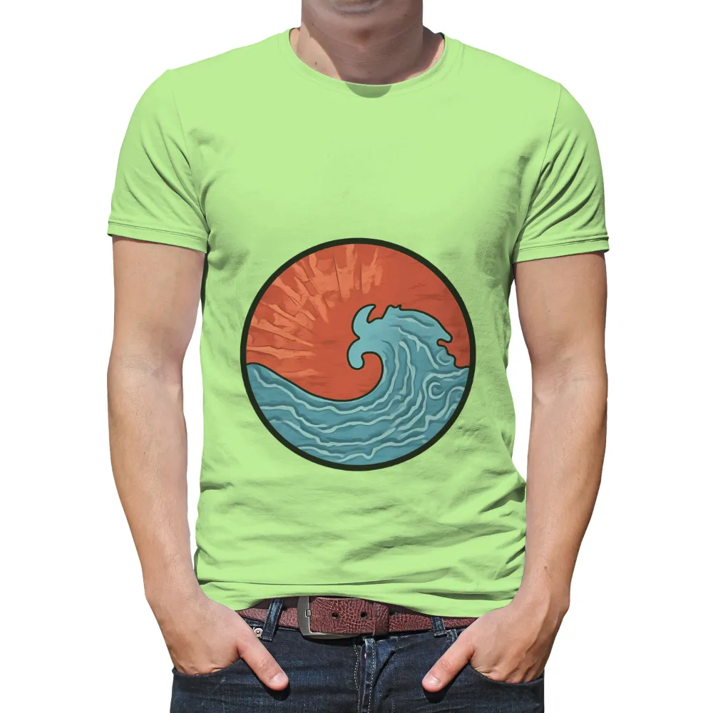 Custom Tee Shirts: Wave of Serenity - Artistic Ocean Design|tommy bahama wave tropic t shirt