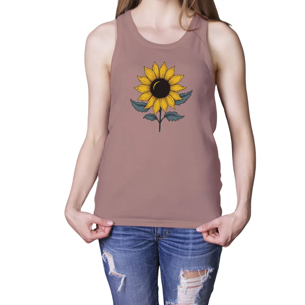 Tee Shirts Printed: Sunflower Crescent Moon - Artistic Nature Design|bud light seltzer t shirt