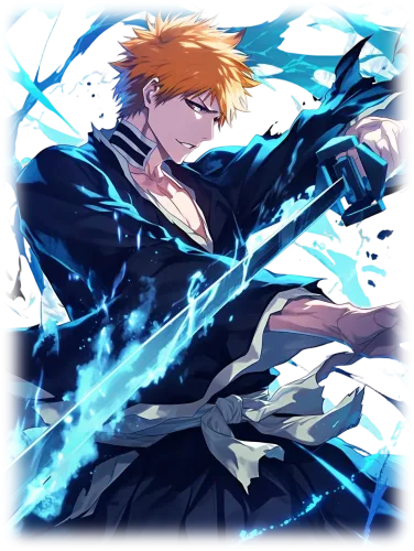 Ichigo Kurosaki with intense expression - bleach white ichigo