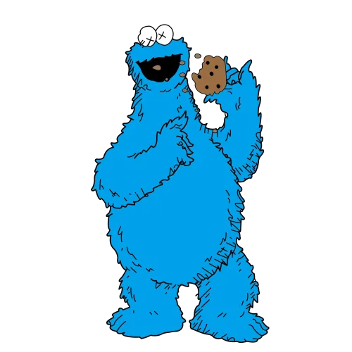 T-Shirt Printing: Blue Creature Cookie Lover - Whimsical Charm