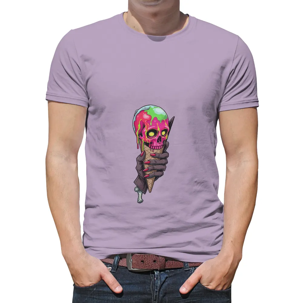 T-Shirts Custom: Whimsical Skull Ice Cream - Artistic Designs|take my hand 5sos merch