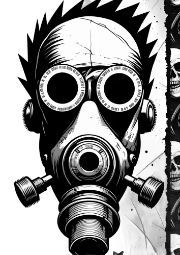 T-Shirts Custom: Cyberpunk Gas Mask - Dark and Gritty Future