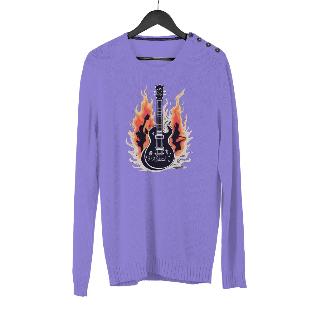 T-Shirts Design: Rock Music Flame Guitar|flames goalie