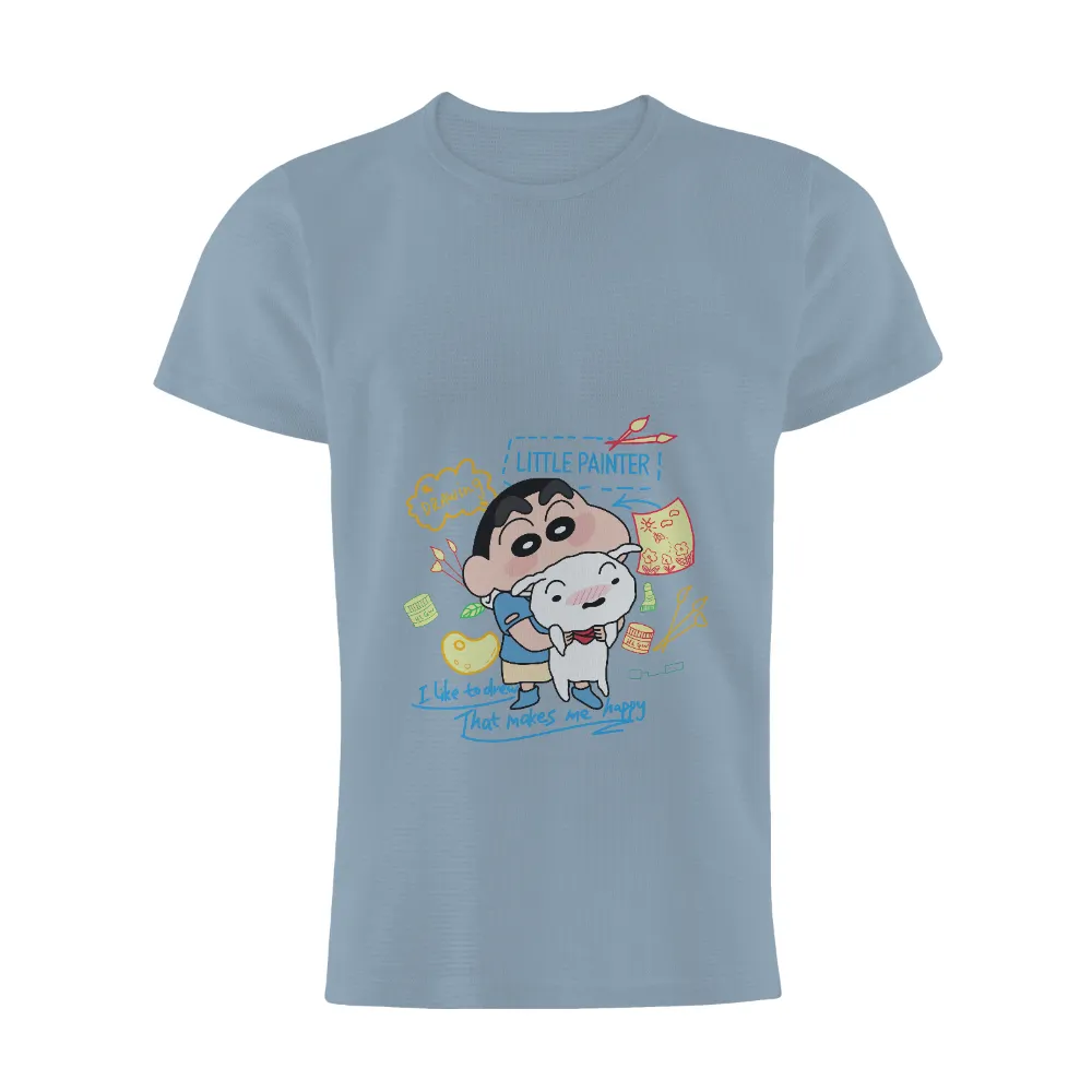 Graphic Tees: Little Painter - Drawing Happiness with Shin-chan and Shiro|i am art everyday t shirt