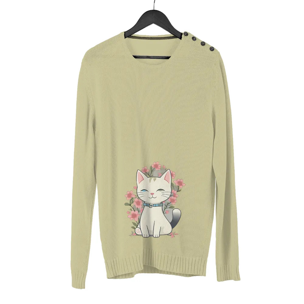 Customized Tee Shirts: Cherry Blossom Cat - Artistic Designs|im only talking to my cat today shirt