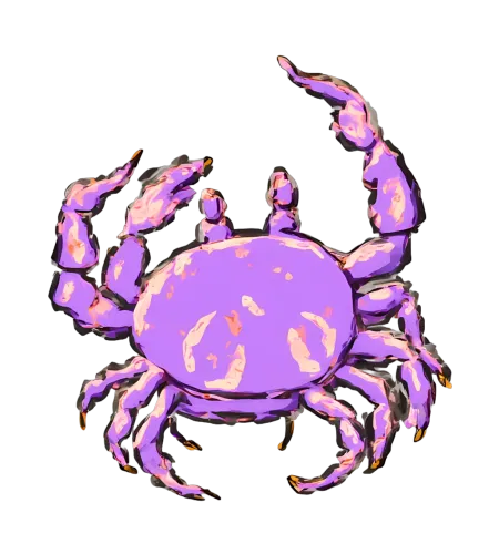 TShirt Design: Purple Crab - Strength and Resilience