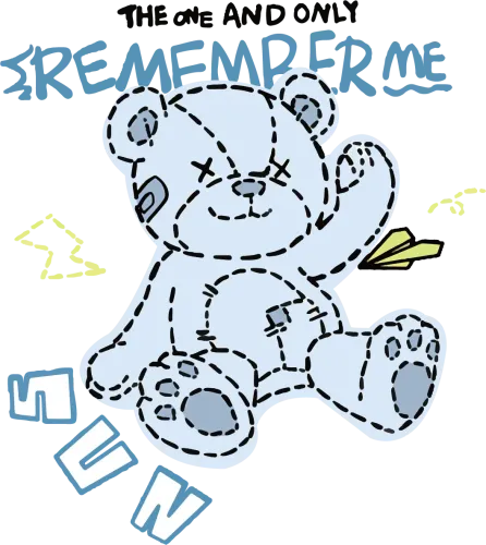 T-Shirts Design: Think and Smile Remember Me Teddy Bear