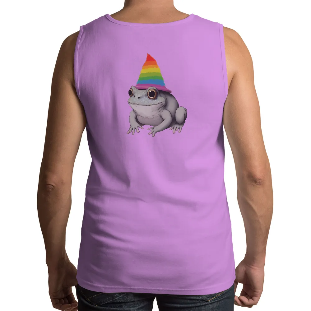 Custom T-Shirt Printing: Freddie the Frog with Rainbow Hat|rainbow zebra print shirt