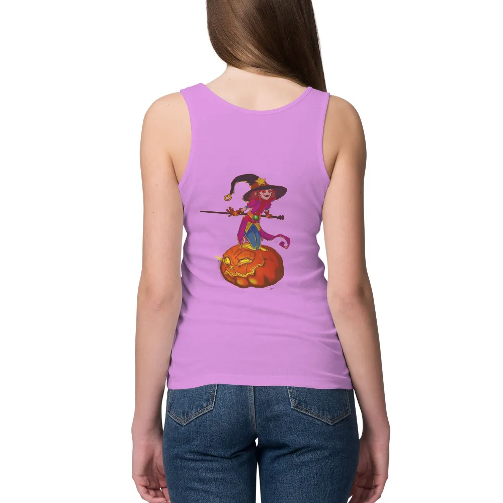 Graphic Tees: Enchanted Witch on a Glowing Pumpkin|hydro flask shirts for halloween