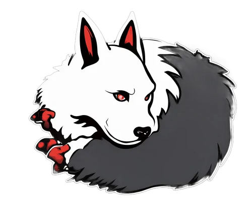 T-Shirts Pattern: Enigmatic Wolf with Red Eyes