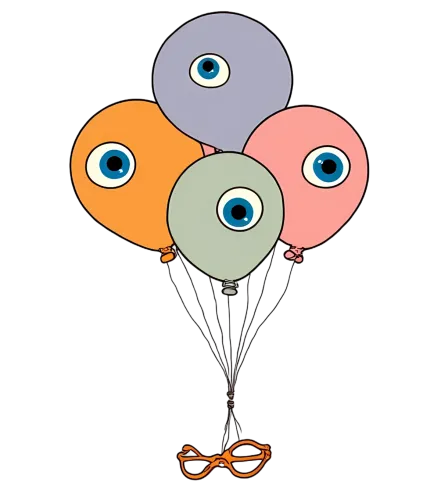 T-Shirts Design: Balloons with Eyes - Curiosity and Discovery