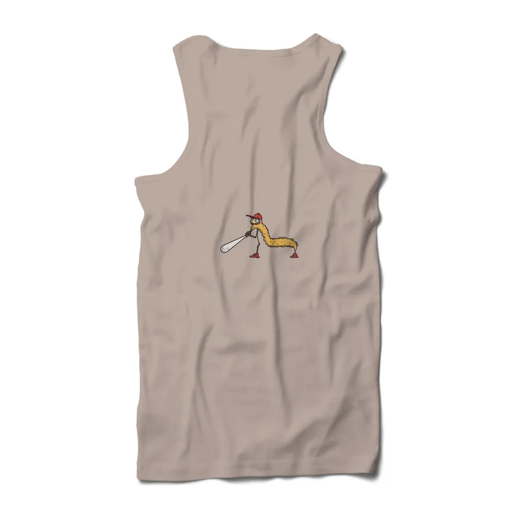 T-Shirts Custom: Whimsical Caterpillar Baseball Player| humorous caterpillar art