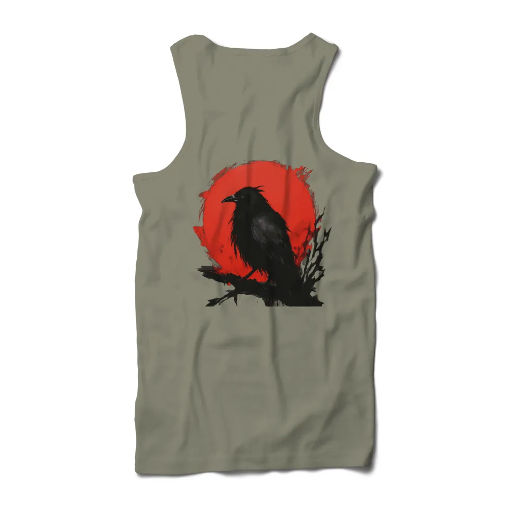 Shirts Graphic Tees: Raven Silhouette Against Blood-Red Moon|henrik lundqvist night