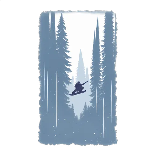 Custom T-Shirt Printing: Snowboarding Adventure in the Forest