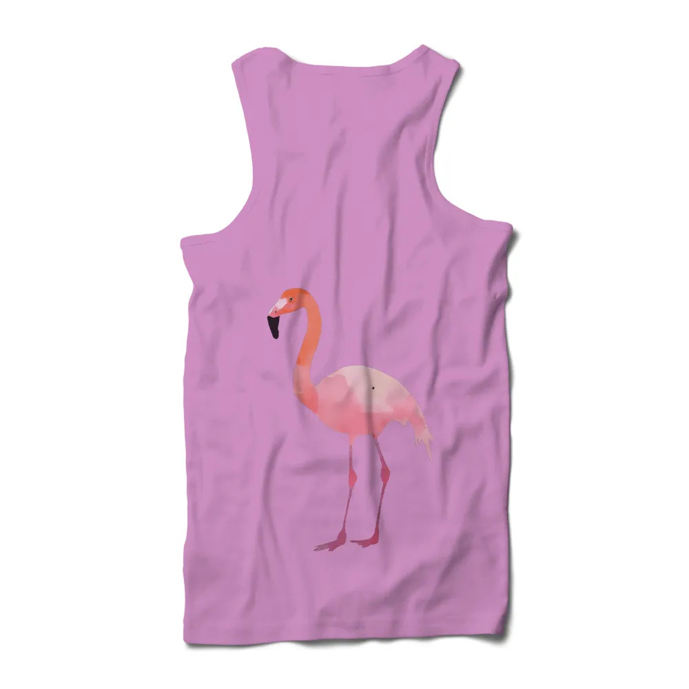 Flamingo Elegance: Minimalist T-Shirt Design|t shirt painting on nature