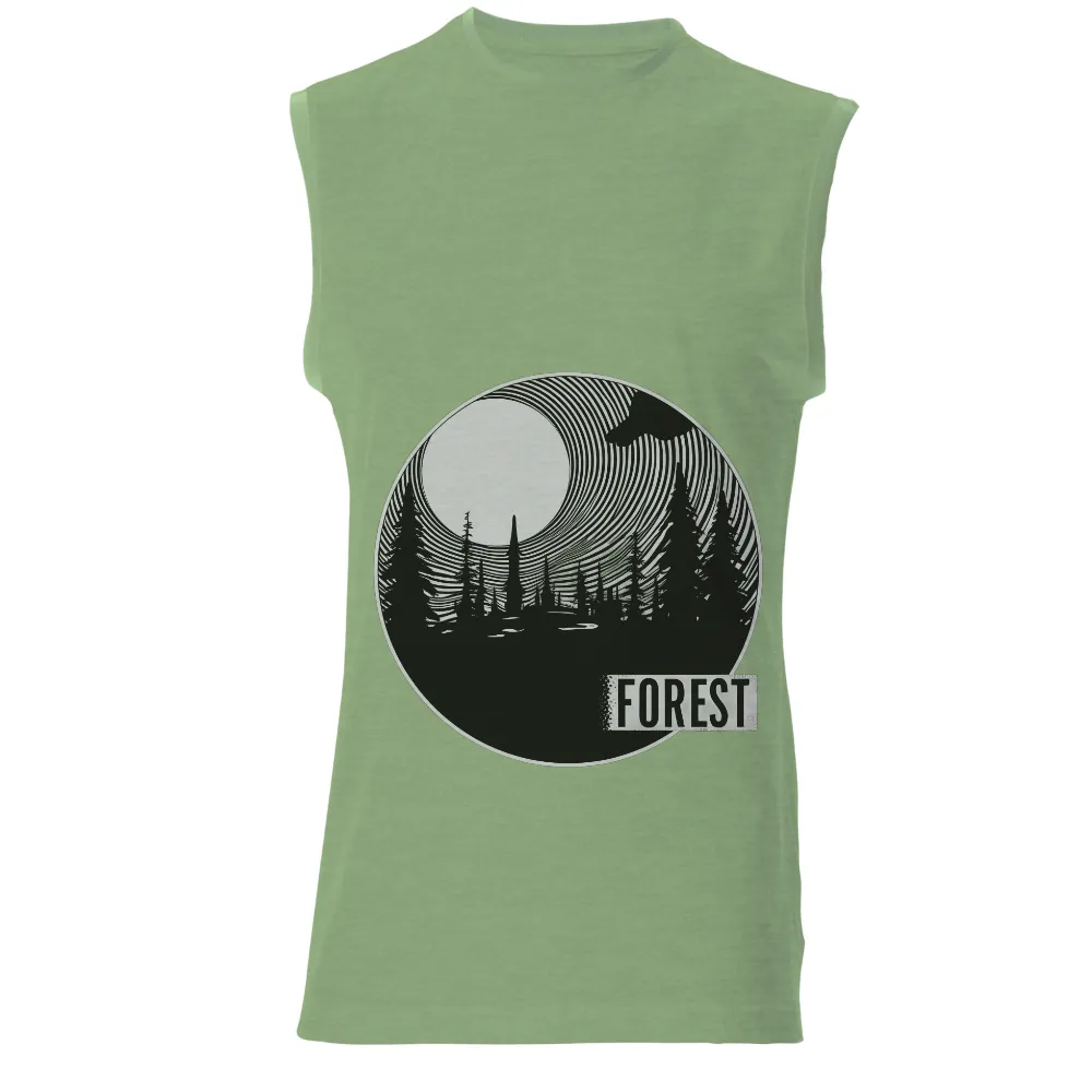 TShirt Printing: Forest Serenity - Nature's Sanctuary|minecraft sun and moon shirt