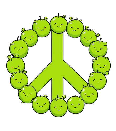 T-Shirts Custom: Peace & Joy - Lime Green Harmony Design