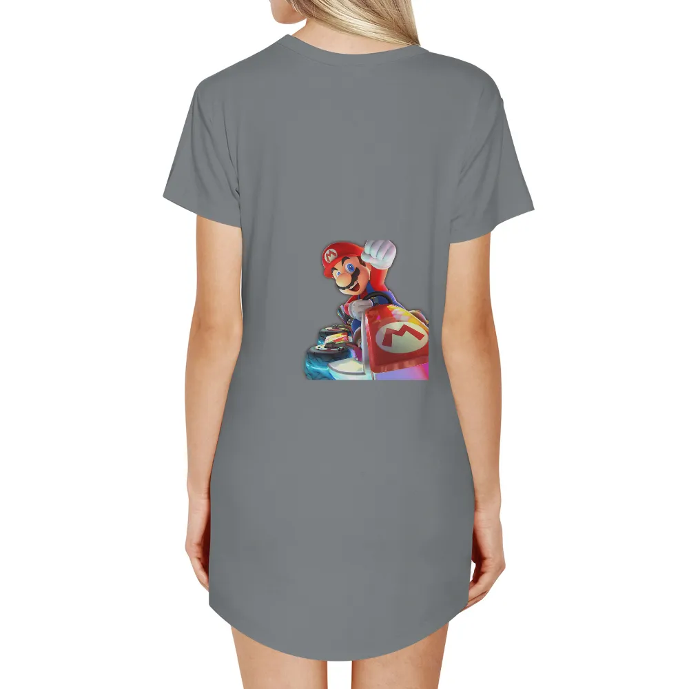 Custom Tee Shirts: Mario Kart Adventure - Gaming Nostalgia|men's art cotton colorful printed loose casual shirts