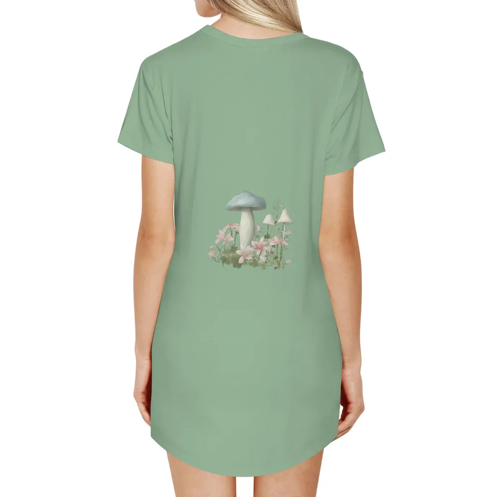 T-Shirt Printing: Enchanting Forest Mushrooms and Flowers|forest doraemon t shirt