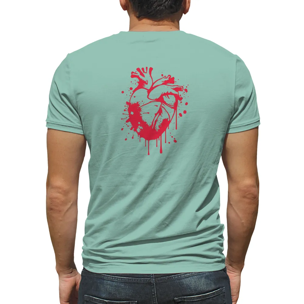 Custom T-Shirt Printing: Bold Heart Design | Emotional, Passionate & Life-Themed Tees| splatters