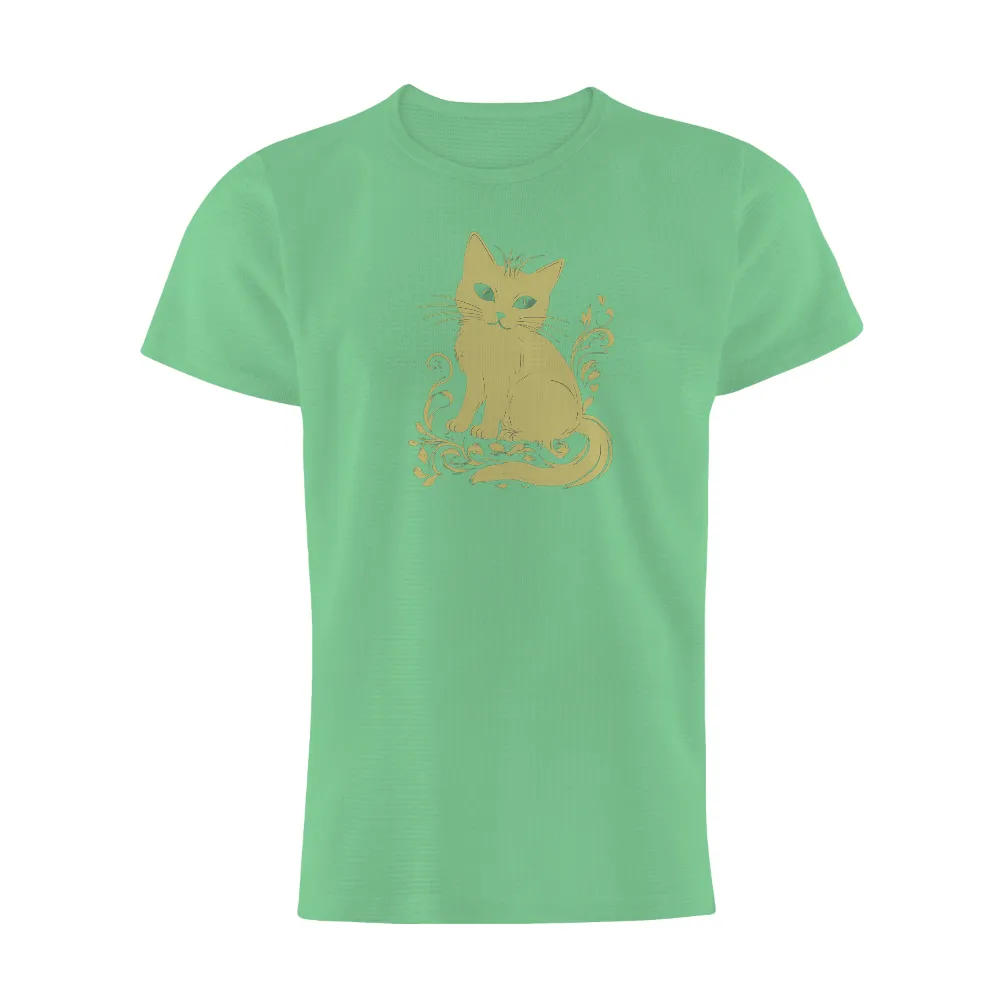 Shirts Graphic Tees: Enchanted Cat with Magical Flower|pete the cat valentine's day shirt