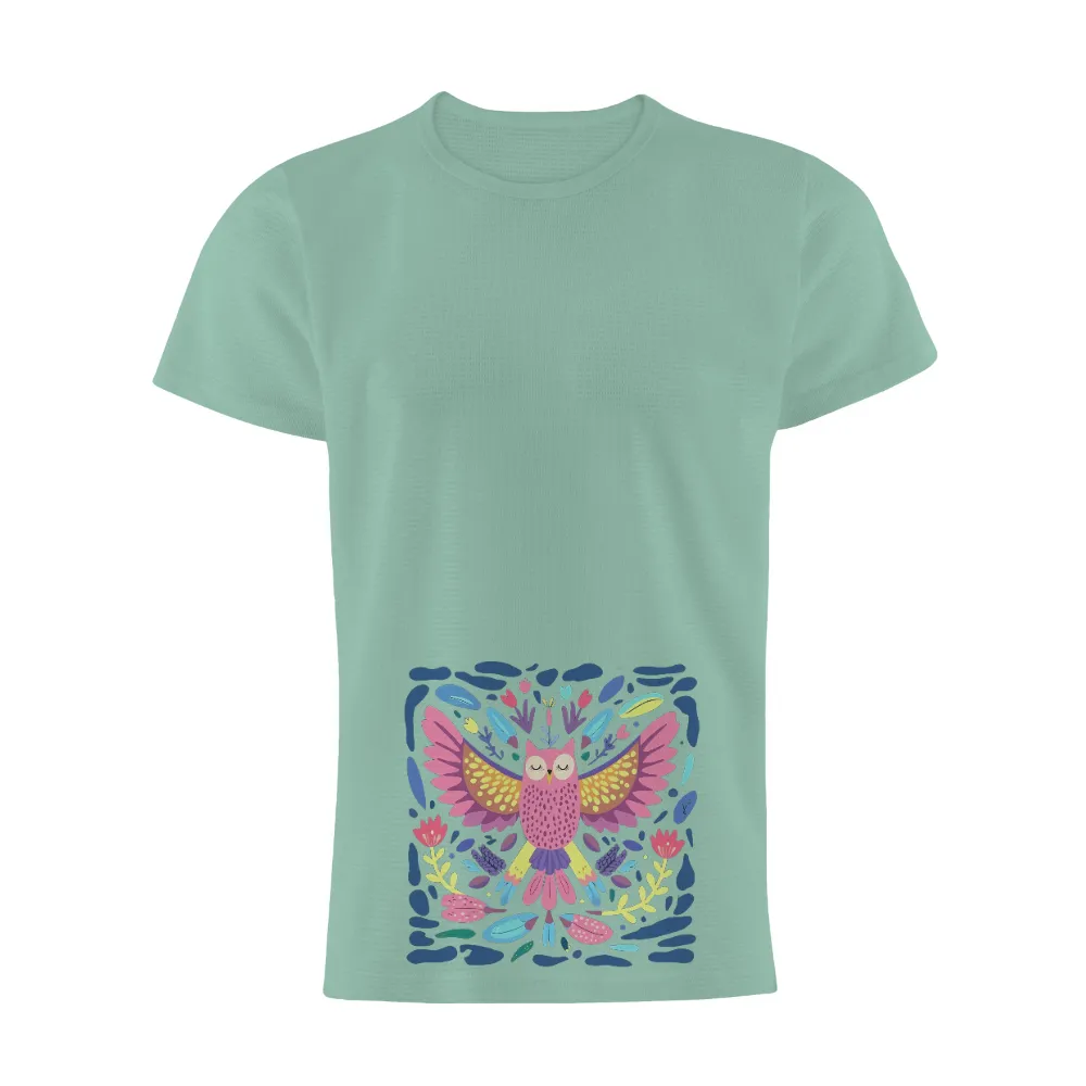 TShirt Printing: Embrace Peace with a Colorful Owl Design|zayde wisdom