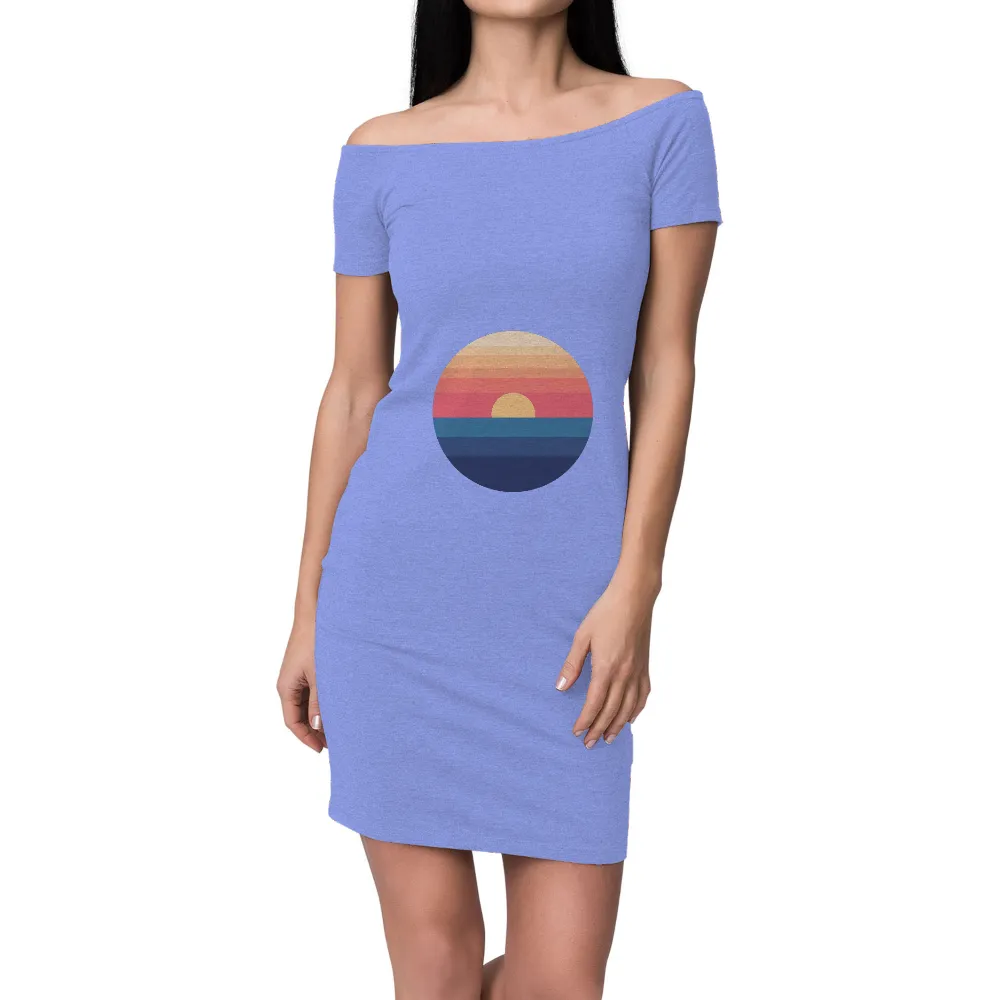 Sunset Over Ocean T-Shirts Pattern | Serenity & Hope| sun above horizon