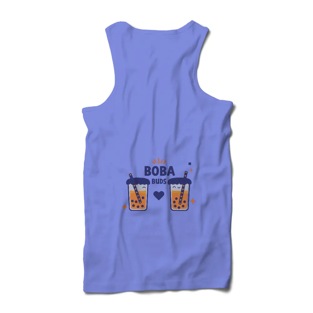 T-Shirts Custom: Boba Buds - Cute Friendship Design|cartoon character with blue shirt