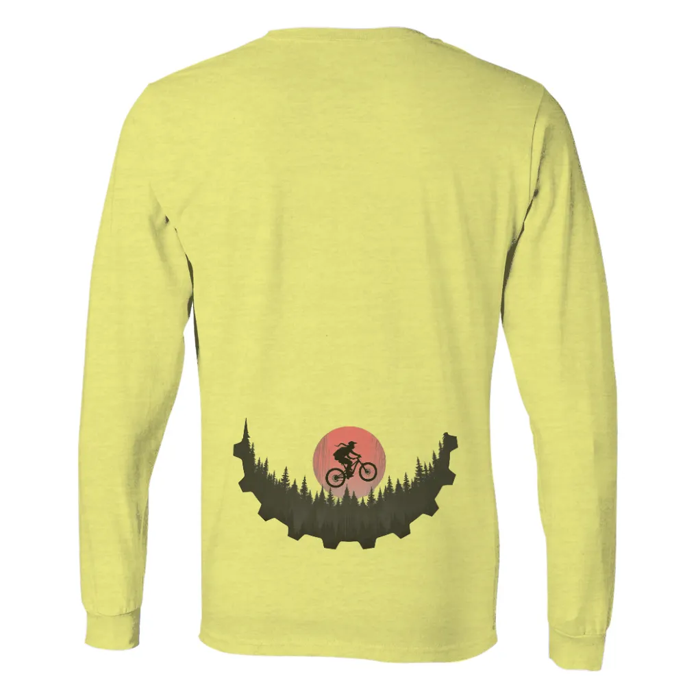 T-Shirt Printing: Adventure Cycling in the Forest | Sports T-Shirts| Gear-like shapes