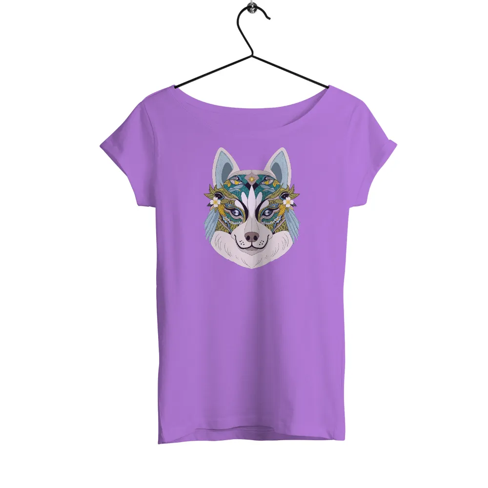 T-Shirts Custom: Embrace Your Wild Side with Vibrant Wolf Design| Intricate wolf design