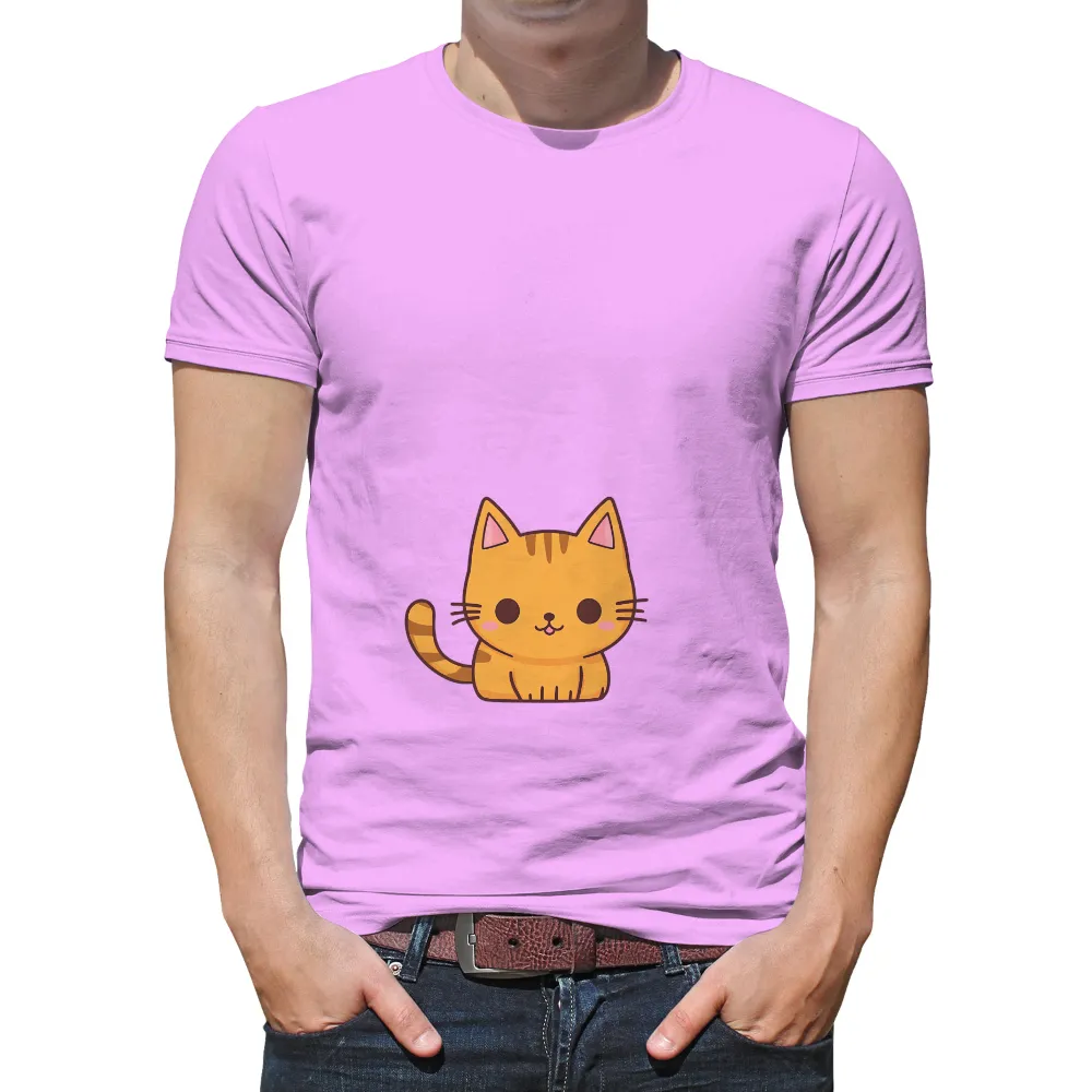 T-Shirts Custom: Whiskers the Orange Cat - Joyful and Warm|vlone butterfly logo