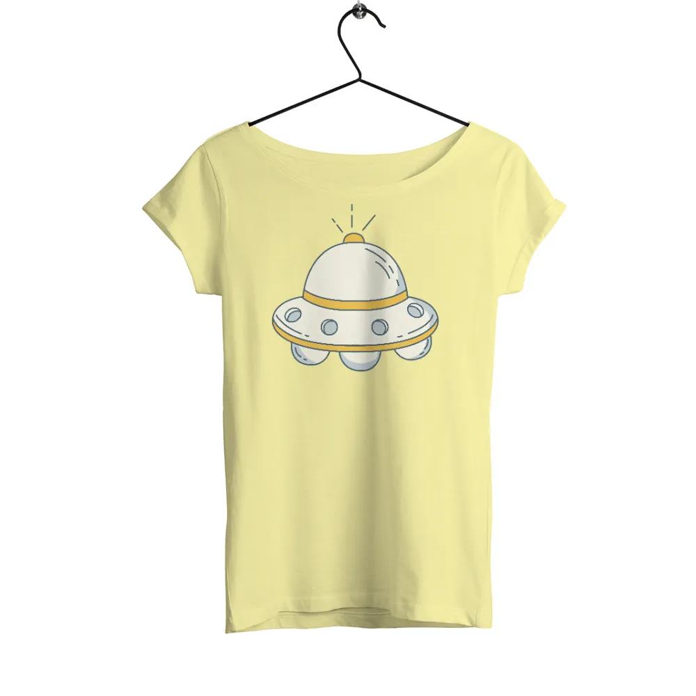 Customized Tee Shirts: Whimsical UFO Adventure|space fruity records shirt