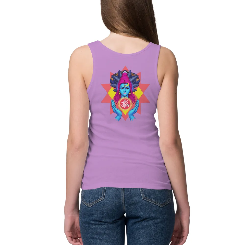 Tee Shirt Printing: Divine Serenity - Spiritual Wisdom and Om Symbol| Intricate headdress patterns