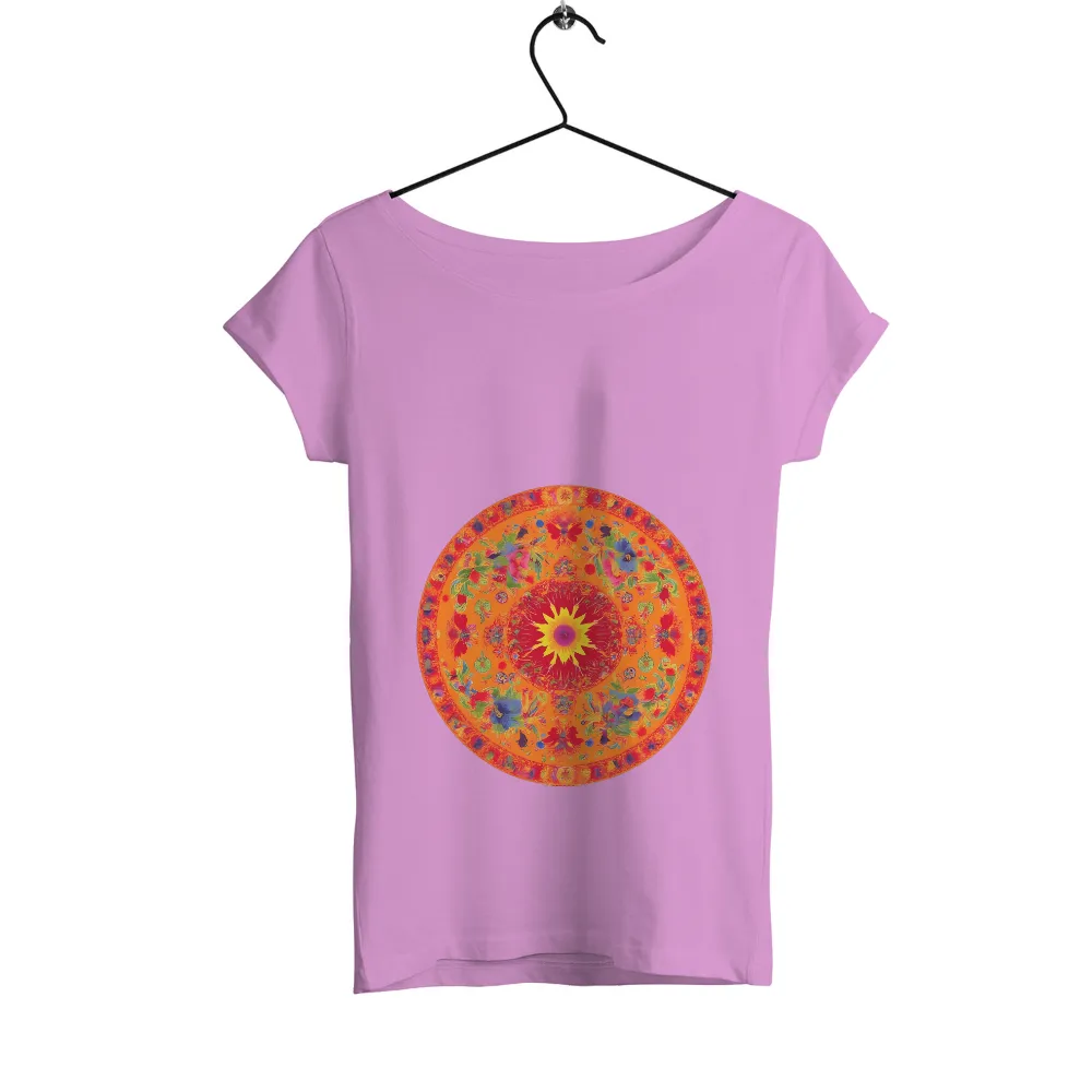 Customized Tee Shirts: Vibrant Mandala Sunflower Design|t shirt painting on nature