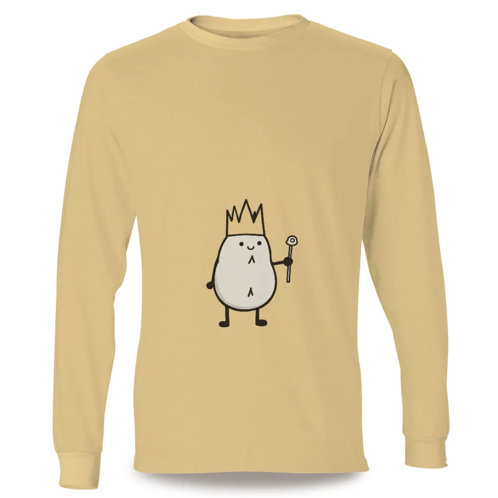 Customized Tee Shirts: Whimsical Potato King - Minimalist Design|king clancy