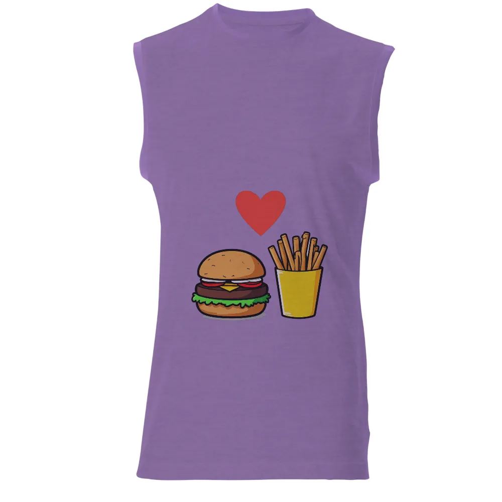 Customized Tee Shirts: Burger Love Fries - Fast Food Romance|peace love santa shirt