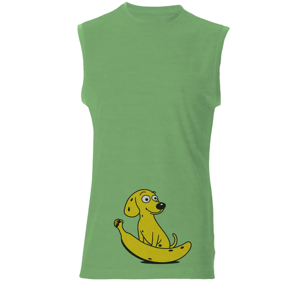 Custom Tee Shirts: Whimsical Banana Dog Design|dog dad shirts for father's day